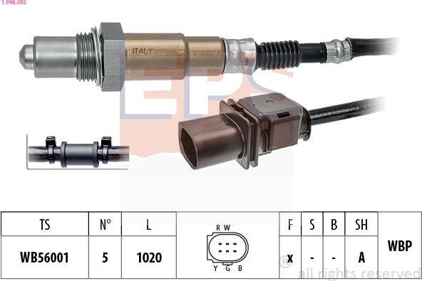 EPS 1.998.392 - Lambda Sensor autospares.lv