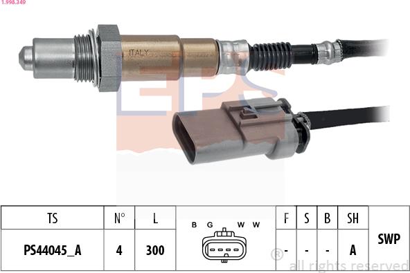 EPS 1.998.349 - Lambda Sensor autospares.lv