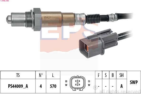 EPS 1.998.346 - Lambda Sensor autospares.lv