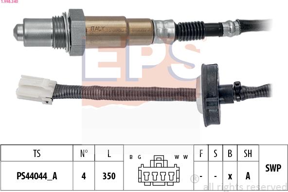 EPS 1.998.340 - Lambda Sensor autospares.lv