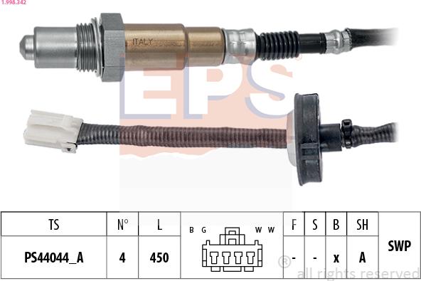 EPS 1.998.342 - Lambda Sensor autospares.lv