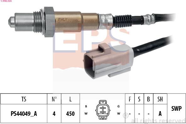 EPS 1.998.356 - Lambda Sensor autospares.lv