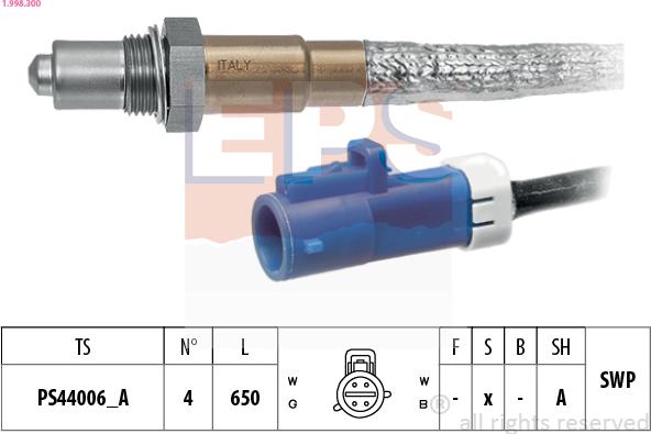 EPS 1.998.300 - Lambda Sensor autospares.lv