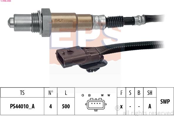 EPS 1.998.308 - Lambda Sensor autospares.lv