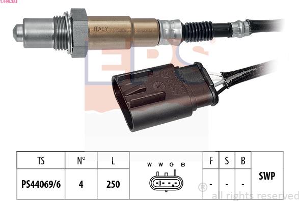 EPS 1.998.381 - Lambda Sensor autospares.lv