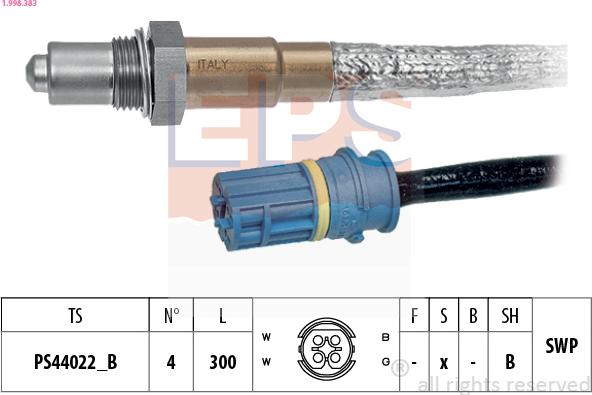 EPS 1.998.383 - Lambda Sensor autospares.lv