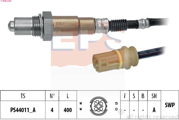 EPS 1.998.330 - Lambda Sensor autospares.lv