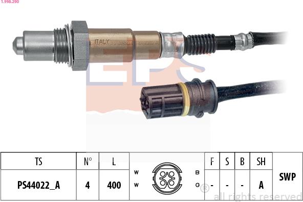 EPS 1.998.290 - Lambda Sensor autospares.lv