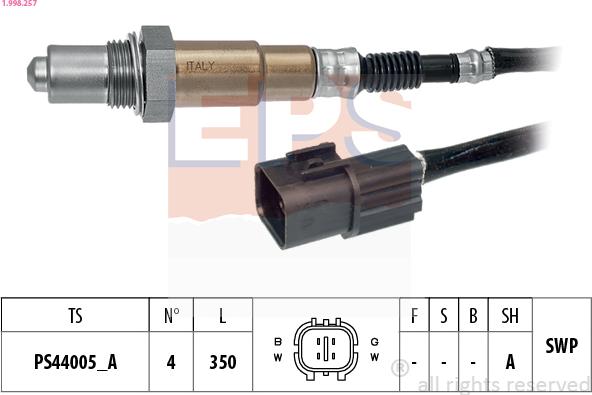 EPS 1.998.257 - Lambda Sensor autospares.lv