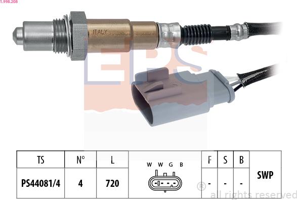 EPS 1.998.208 - Lambda Sensor autospares.lv