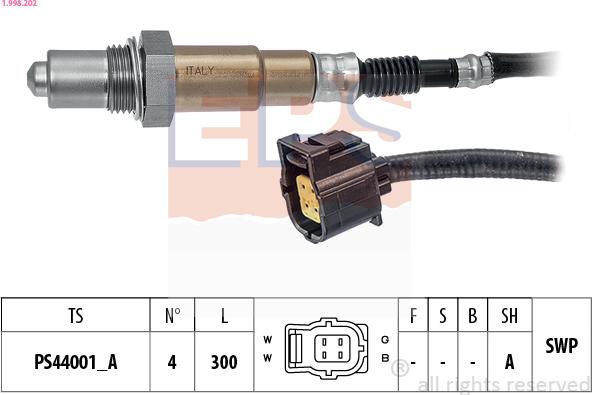 EPS 1.998.202 - Lambda Sensor autospares.lv