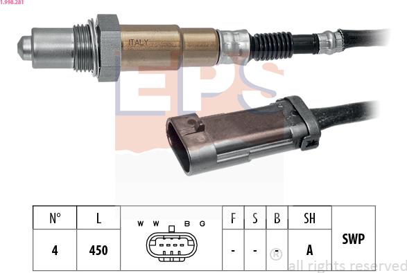 EPS 1.998.281 - Lambda Sensor autospares.lv