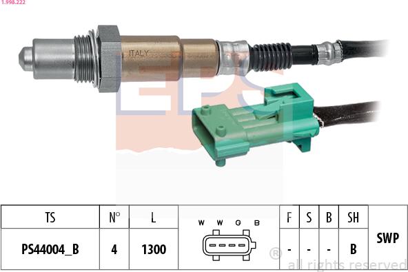 EPS 1.998.222 - Lambda Sensor autospares.lv