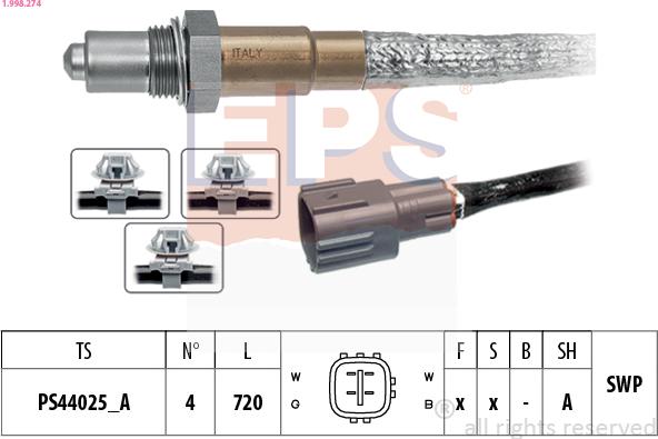 EPS 1.998.274 - Lambda Sensor autospares.lv