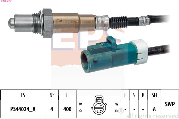 EPS 1.998.273 - Lambda Sensor autospares.lv