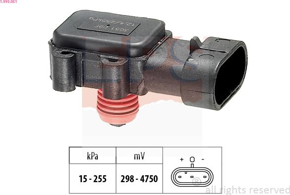 EPS 1.993.051 - Air Pressure Sensor, height adaptation autospares.lv