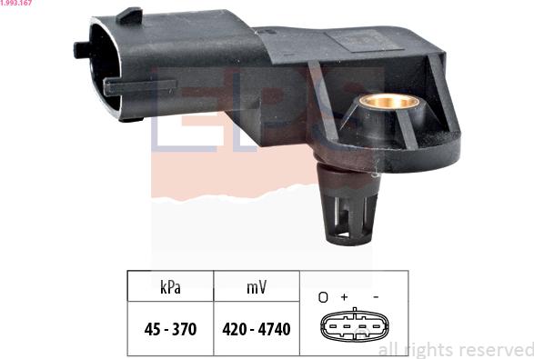 EPS 1.993.167 - Air Pressure Sensor, height adaptation autospares.lv
