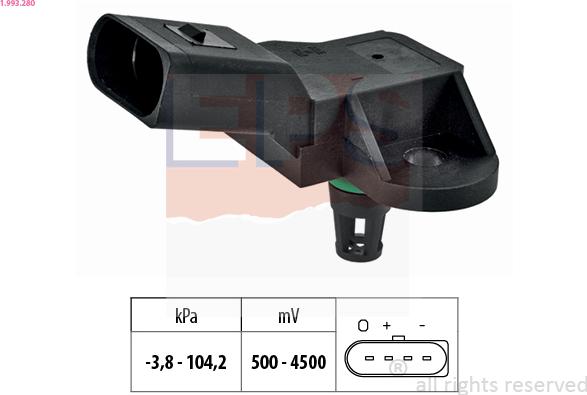 EPS 1.993.280 - Pressure Sensor, brake booster autospares.lv