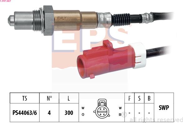 EPS 1.997.687 - Lambda Sensor autospares.lv