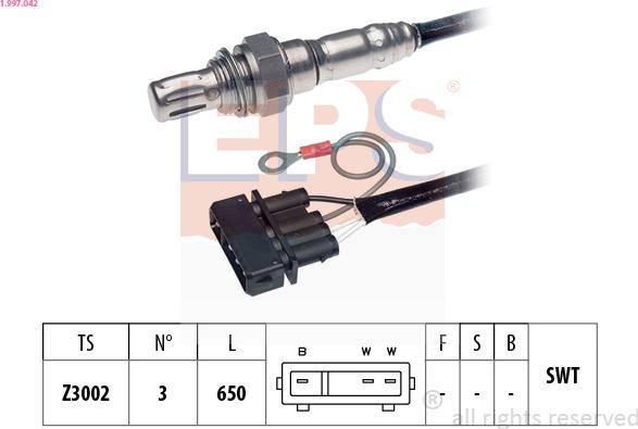 EPS 1.997.042 - Lambda Sensor autospares.lv