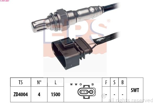 EPS 1.997.087 - Lambda Sensor autospares.lv