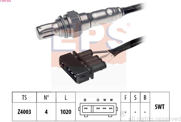 EPS 1.997.034 - Lambda Sensor autospares.lv