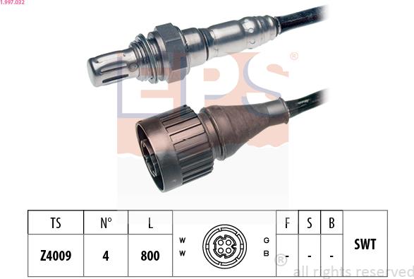 EPS 1.997.032 - Lambda Sensor autospares.lv