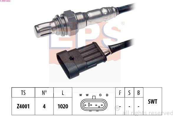 EPS 1.997.022 - Lambda Sensor autospares.lv