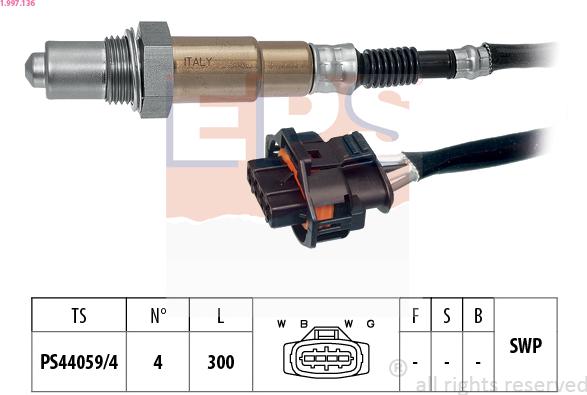 EPS 1.997.136 - Lambda Sensor autospares.lv