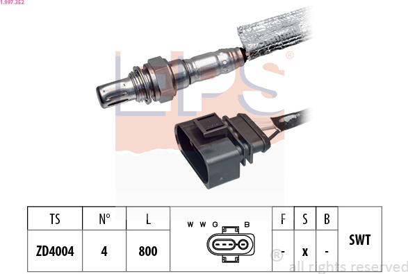 EPS 1.997.352 - Lambda Sensor autospares.lv