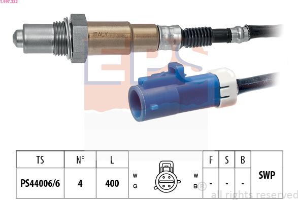 EPS 1.997.322 - Lambda Sensor autospares.lv