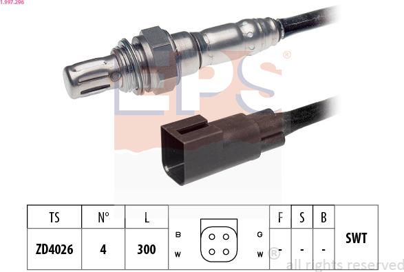 EPS 1.997.296 - Lambda Sensor autospares.lv