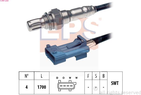 EPS 1.997.224 - Lambda Sensor autospares.lv
