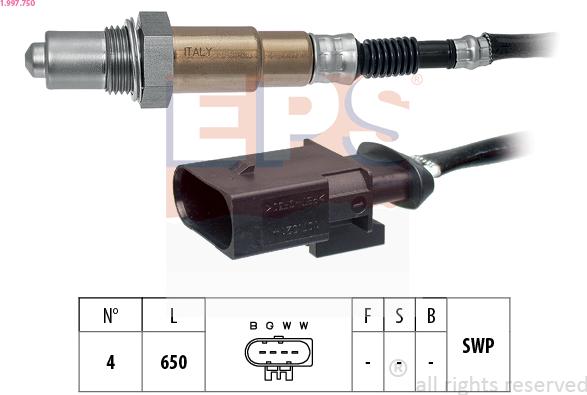 EPS 1.997.750 - Lambda Sensor autospares.lv