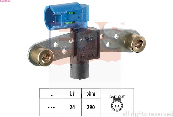 EPS 1.953.597 - Sensor, crankshaft pulse autospares.lv