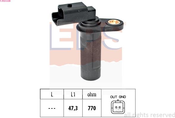 EPS 1.953.538 - Sensor, crankshaft pulse autospares.lv