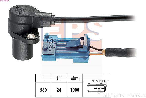 EPS 1.953.620 - Sensor, crankshaft pulse autospares.lv