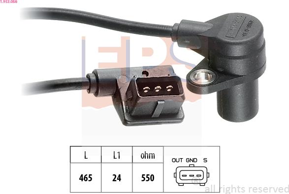 EPS 1.953.056 - Sensor, crankshaft pulse autospares.lv