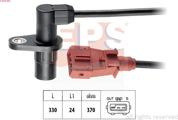 EPS 1.953.021 - Sensor, crankshaft pulse autospares.lv