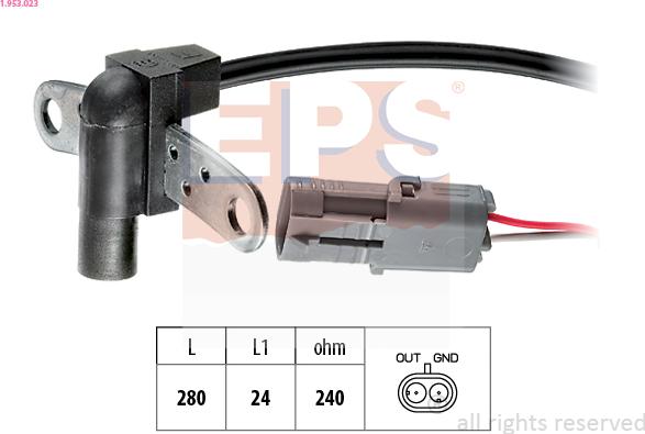 EPS 1.953.023 - Sensor, crankshaft pulse autospares.lv