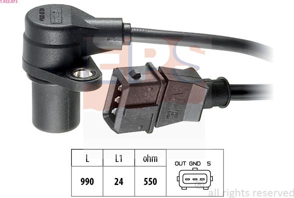 EPS 1.953.073 - Sensor, crankshaft pulse autospares.lv