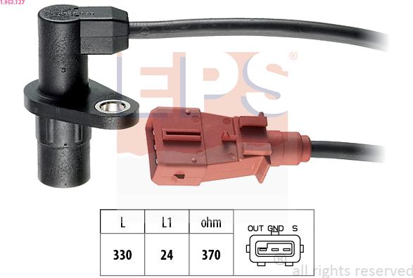 EPS 1.953.127 - Sensor, crankshaft pulse autospares.lv