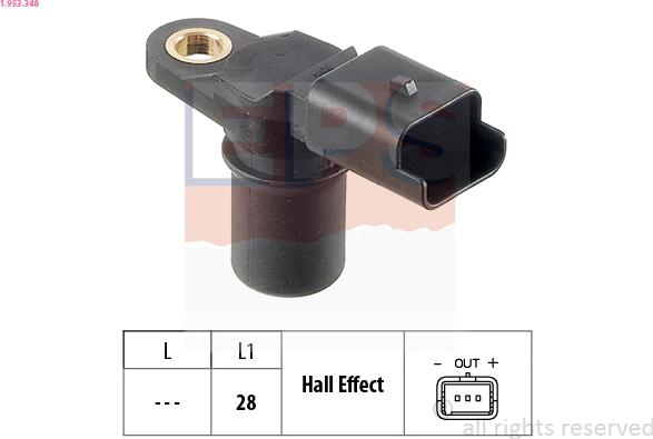 EPS 1.953.348 - Sensor, camshaft position autospares.lv