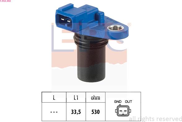 EPS 1.953.302 - Sensor, camshaft position autospares.lv