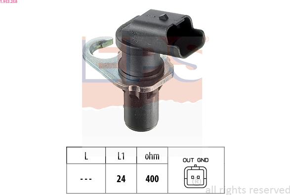 EPS 1.953.258 - Sensor, crankshaft pulse autospares.lv