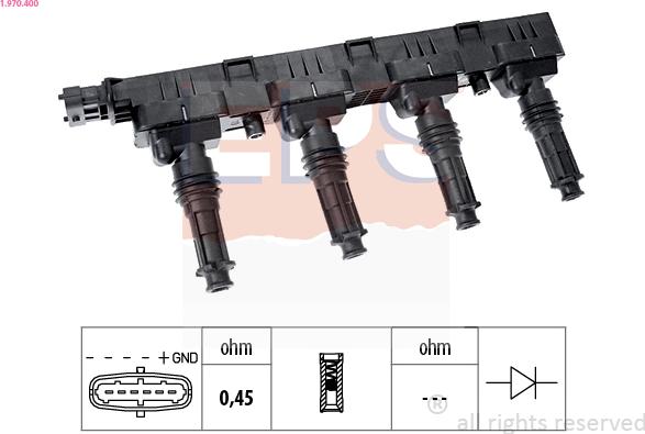 EPS 1.970.400 - Ignition Coil autospares.lv