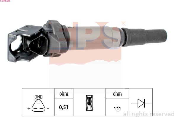 EPS 1.970.475 - Ignition Coil autospares.lv