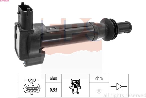 EPS 1.970.620 - Ignition Coil autospares.lv