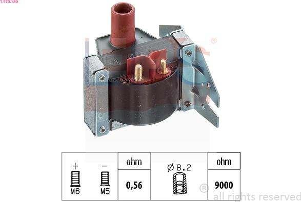 EPS 1.970.180 - Ignition Coil autospares.lv