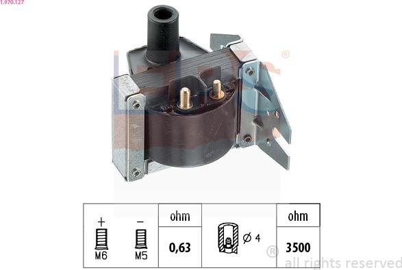 EPS 1.970.127 - Ignition Coil autospares.lv